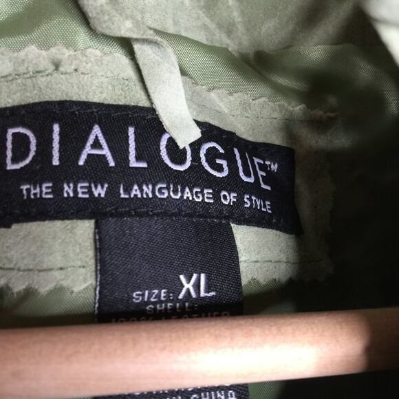 Dialogue Cowboy Fringe Leather Jacket Western Blazer Long Sleeve Green Size XL - Picture 4 of 5